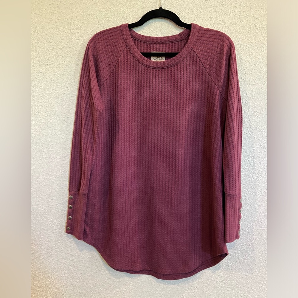 Chasor long sleeve top burgundy size medium